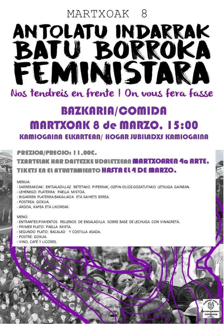 8 de MARZO. DÍA INTERNACIONAL DE LAS MUJERES Y LAS NIÑAS. COMIDA 8 de MARZO. DÍA INTERNACIONAL DE LAS MUJERES Y LAS NIÑAS. COMIDA