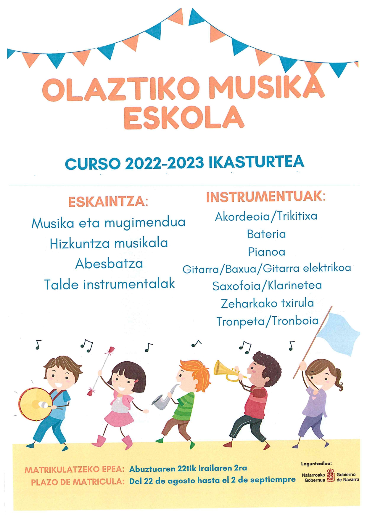 ABIERTO EL PLAZO ESPECIAL DE INSCRIPCIÓN EN LA ESCUELA MUNICIPAL DE MUSICA CURSO 2022-2023 ABIERTO EL PLAZO ESPECIAL DE INSCRIPCIÓN EN LA ESCUELA MUNICIPAL DE MUSICA CURSO 2022-2023