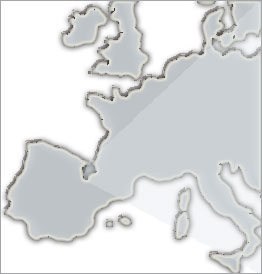Europako mapa non Nafarroa nabarmentzen den